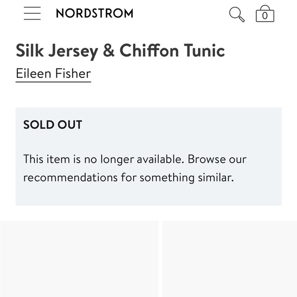 Eileen Fisher Cream Silk Jersey & Chiffon Tunic Top - Picture 3 of 10